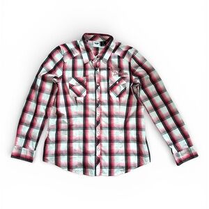 Harley Davidson Women’s Sequined Snap button long sleeve size XL